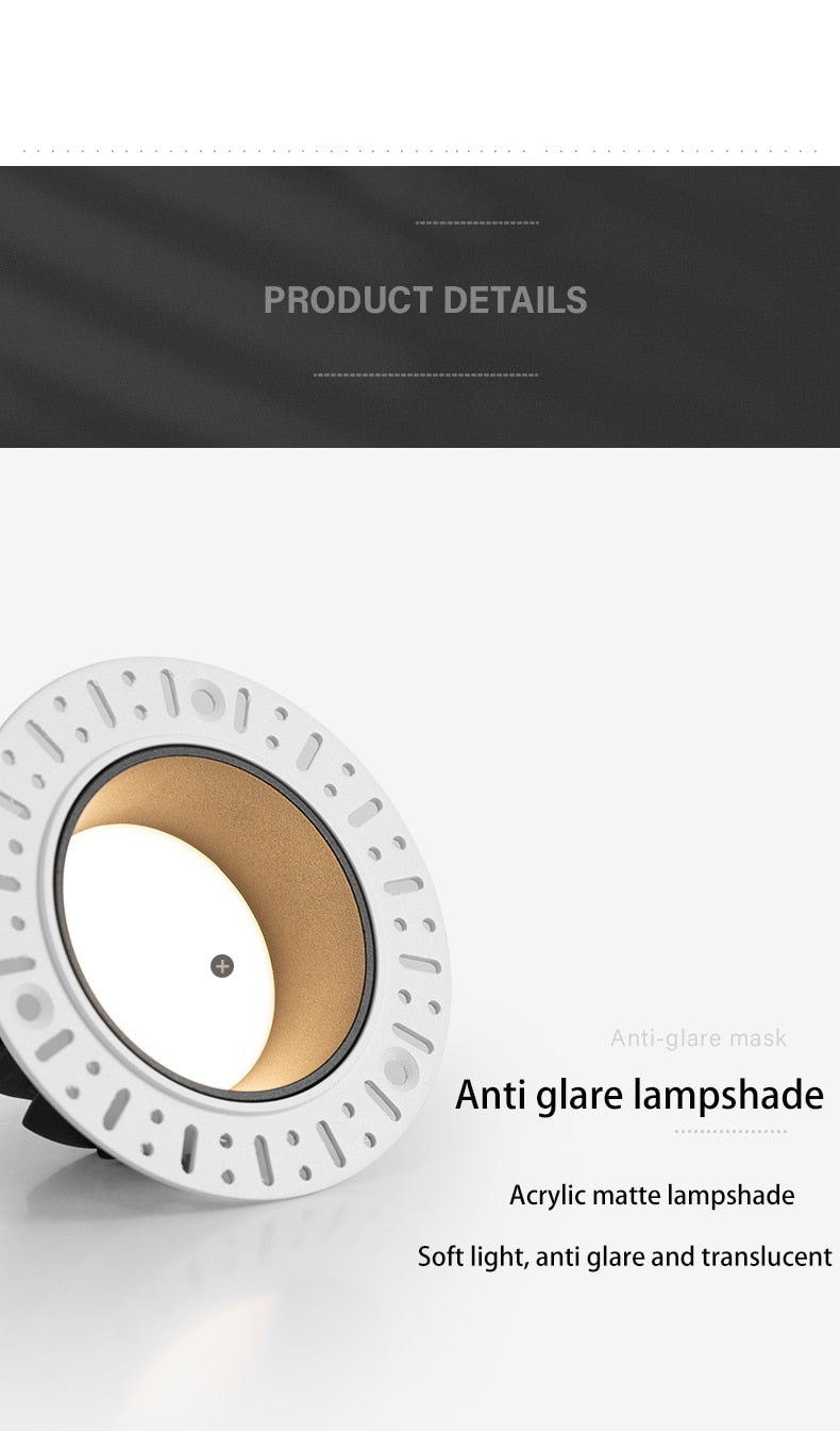 Saiyo Smart Dimmable Tuya LED Downlight Recessed Anti Glare Embedded 7W 10W Spot Lights Aluminum No Border Lamp Indoor Lighting