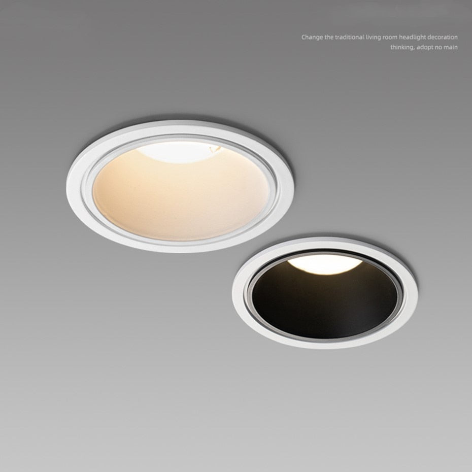 DBF 2020 Stylish Anti Glare Round Ceiling Recessed LED Downlight 7W 12W Dimmable LED Ceiling Spot Light Pic Background