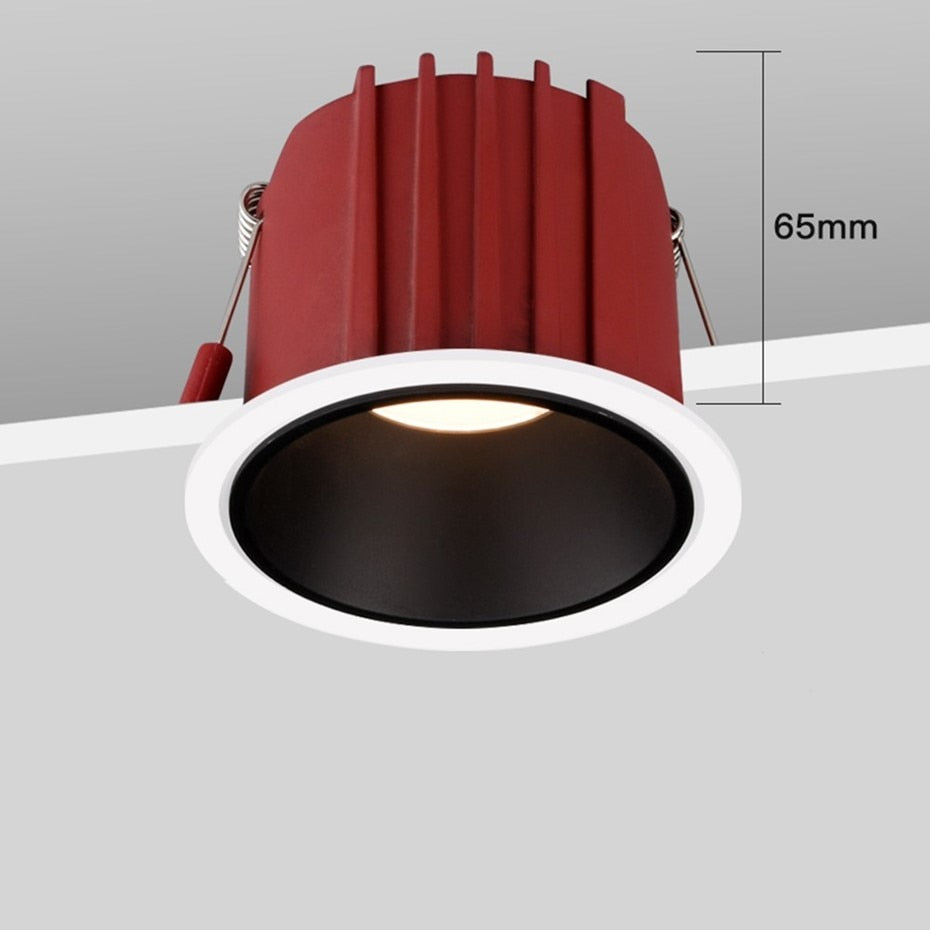 DBF 2020 Stylish Anti Glare Round Ceiling Recessed LED Downlight 7W 12W Dimmable LED Ceiling Spot Light Pic Background