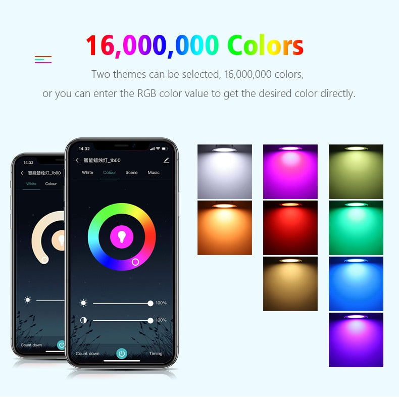 Home Decor WiFi Apple HomeKit E27 Base Smart LED Bulb Magic Lamp Colourful RGBWW RGBCW Downlight Work with Alexa Google Home