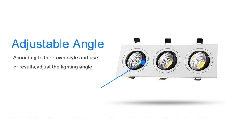 DBF Dimmable Square LED Downlight COB Ceiling Spot Light 15W 21W 30W 36W Ceiling Recessed AC110-220V Spot Light Indoor Lighting