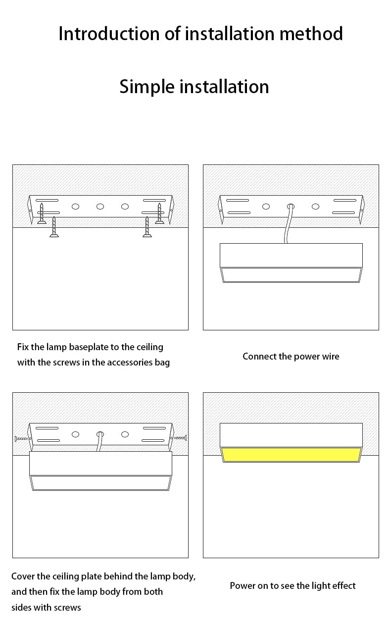 Saiyo LED Ceiling Lamp Surface mounted Downlight Aluminum Long Acrylic Cover Strip Lamp Rectangular Panel Light For Home Office