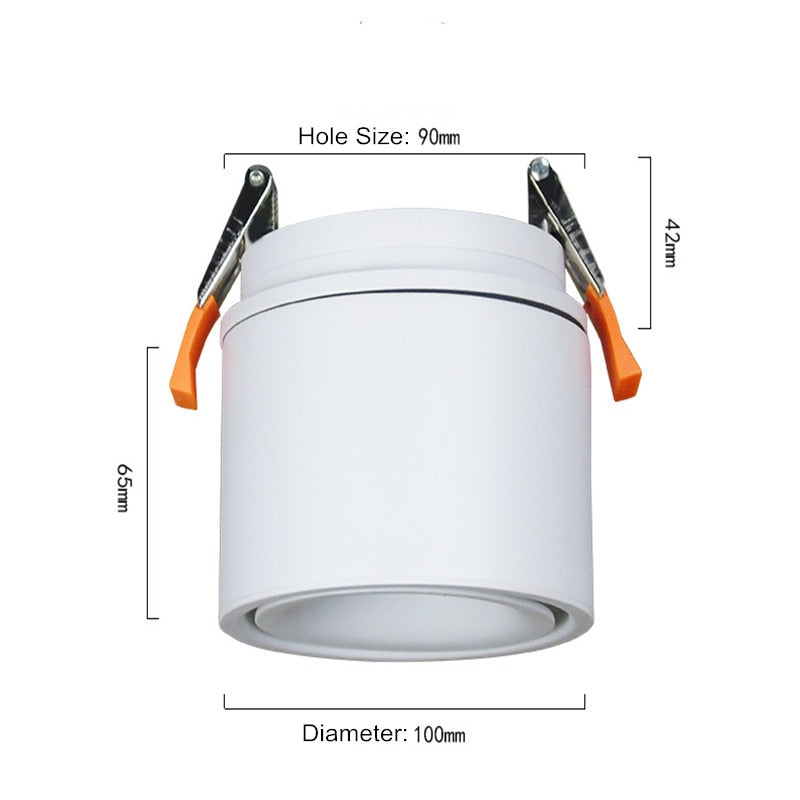 360 degree Rotatable LED COB Recessed Downlight Black/White Housing 7W 10W 12W 15W 18W LED Ceiling Spot Light AC110V 220V