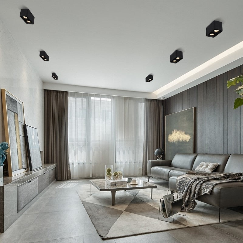 Square COB LED dimmable Downlights 10W/15W/20W/30W Surface Mounted LED Ceiling Lamps Spot Light LED Downlights AC85V-265V