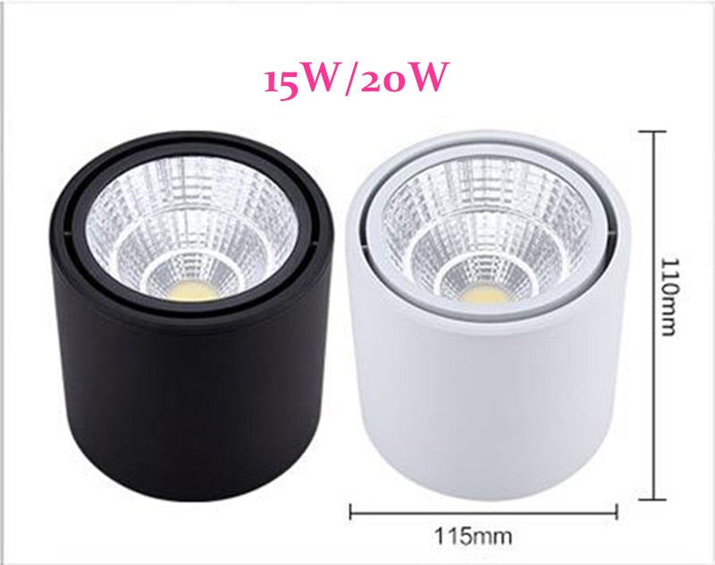 Dimmable Surface Mounted Rotating LED Downlights 5W/7W/10W/15W/20W Epistar Chip COB Ceiling Spot Light AC85~265V Background Lamp