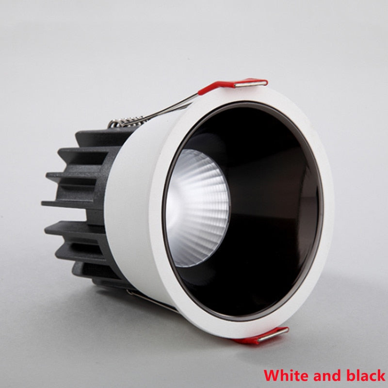 Dimmable Recessed Anti Glare COB LED Downlights 7W/9W/12W/15W LED Ceiling Spot Lights AC85~265V Background Lamps Indoor Lighting