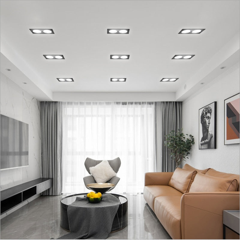 Dimmable LED Downlights 12W 16W 20W AC85-265V Square LED Ceiling Lamp Down Light for Kitchen Home Indoor Lighting