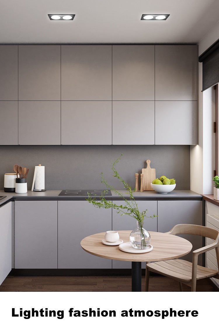 Dimmable LED Downlights 12W 16W 20W AC85-265V Square LED Ceiling Lamp Down Light for Kitchen Home Indoor Lighting