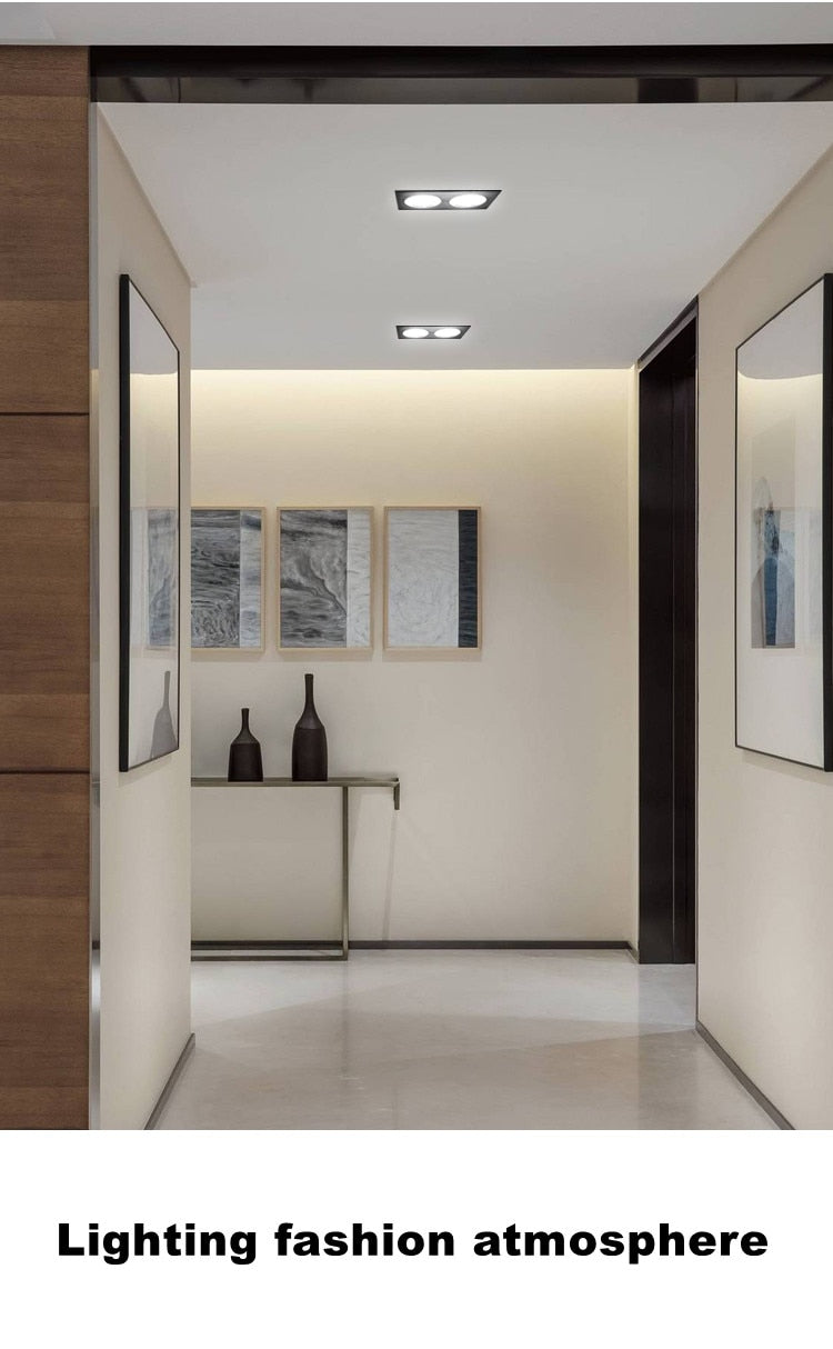 Dimmable LED Downlights 12W 16W 20W AC85-265V Square LED Ceiling Lamp Down Light for Kitchen Home Indoor Lighting