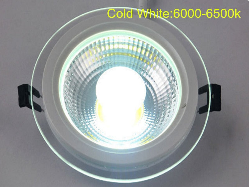 Dimmable 5W 10W 15W 25W LED Panel Downlight Round Glass Panel Lights Ceiling Recessed Lamps For Home Hotel Lighting AC110V 220V