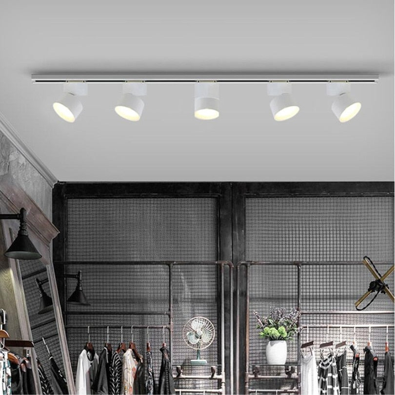High Power LED Track Lighting Adjustable Rotatable 15W 20W COB LED Downlights LED Ceiling Lamp for Home Clothing Shoes Shop