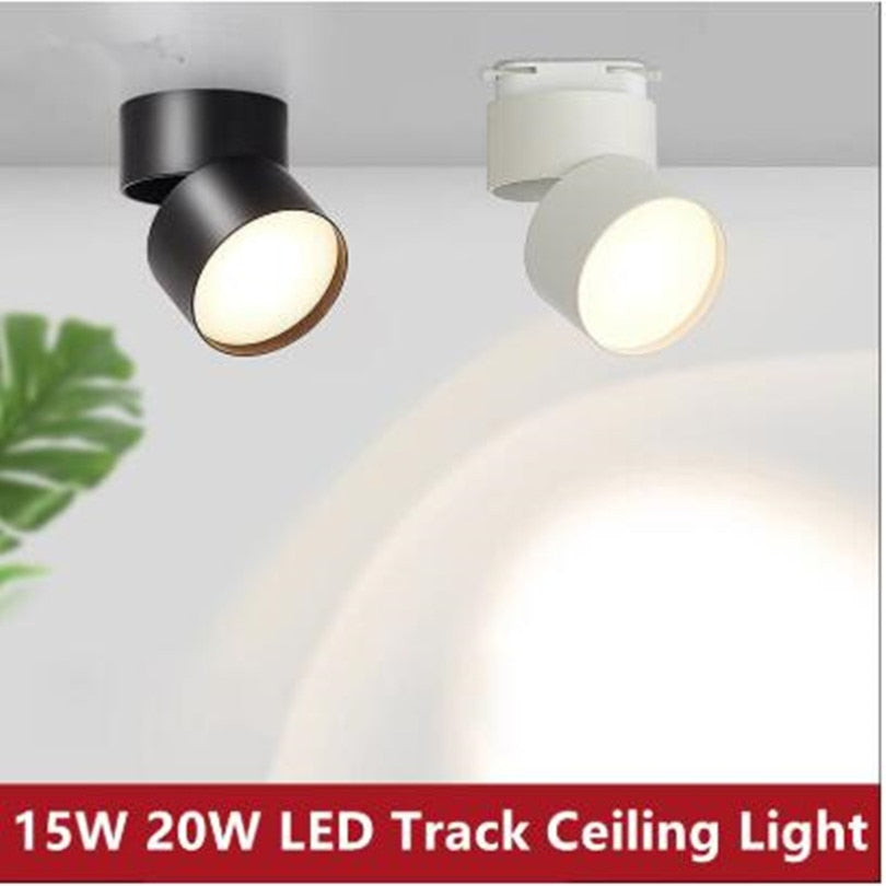 High Power LED Track Lighting Adjustable Rotatable 15W 20W COB LED Downlights LED Ceiling Lamp for Home Clothing Shoes Shop