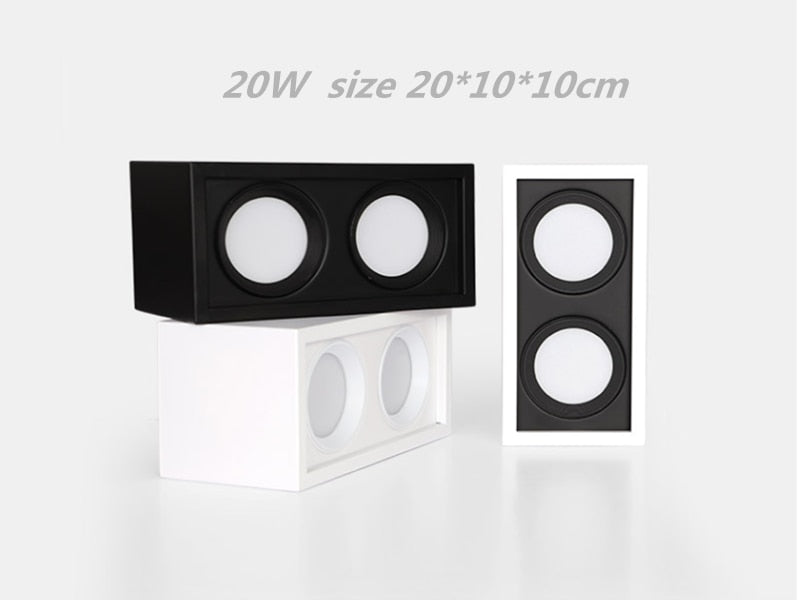 Square Dimmable Surface Mounted LED Downlights AC85-265V 10W 20W LED Ceiling Lamp Warm/Cold White LED Spot lights Indoor Lighting