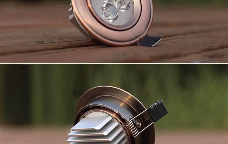 European style Bronze/Red Copper 3W LED dimmable White/Nature White/Warm White Downlight Ceiling Light Lamp