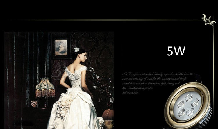 European style Bronze/Red Copper 3W LED dimmable White/Nature White/Warm White Downlight Ceiling Light Lamp