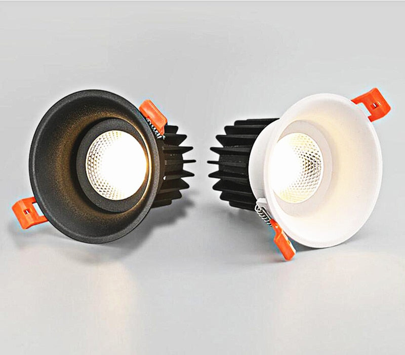 Dimmable Recessed COB LED Downlights 9W 12W LED Ceiling Spot Lights AC85-265V LED Ceiling Lamps Warm Cold White Indoor Lighting