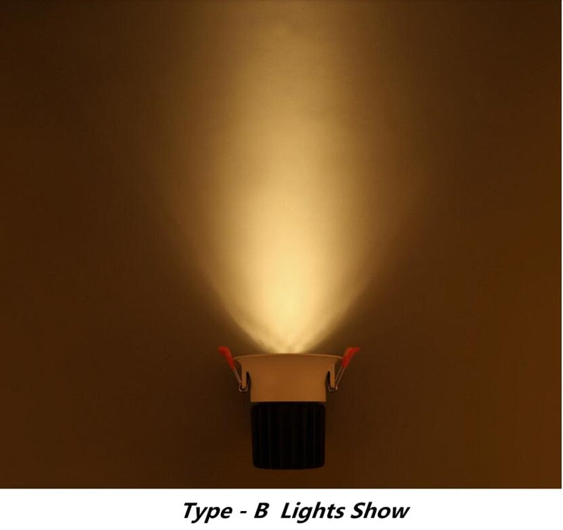 Dimmable Recessed COB LED Downlights 9W 12W LED Ceiling Spot Lights AC85-265V LED Ceiling Lamps Warm Cold White Indoor Lighting