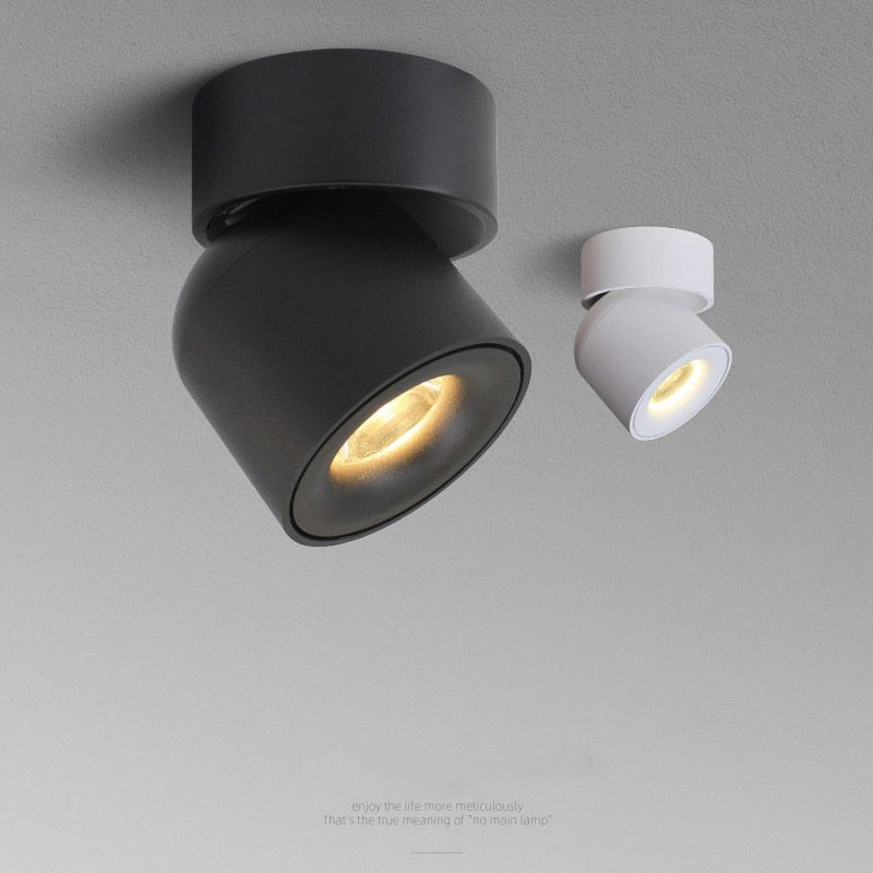 Dimmable Ceiling Surface Mounted Led Downlight Adjustable Spotlight 90 Degree Lighting CRI 93 AC 90-260V Spotlights Ceiling Spot