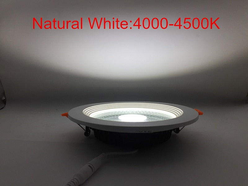 Ultra-Bright 5W 10W 15W 25W Recessed Round LED Downlight AC110V-240V COB LED Indoor Spot light