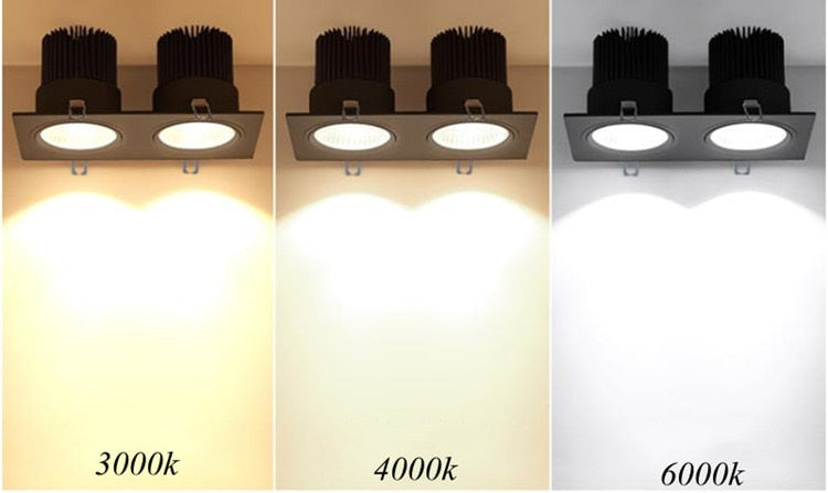 Recessed Double LED Dimmable Downlight COB 7w 12w 15W 30W Spot Decoration Room Ceiling Lamp AC 220V LED Panel Lights Hotel Room