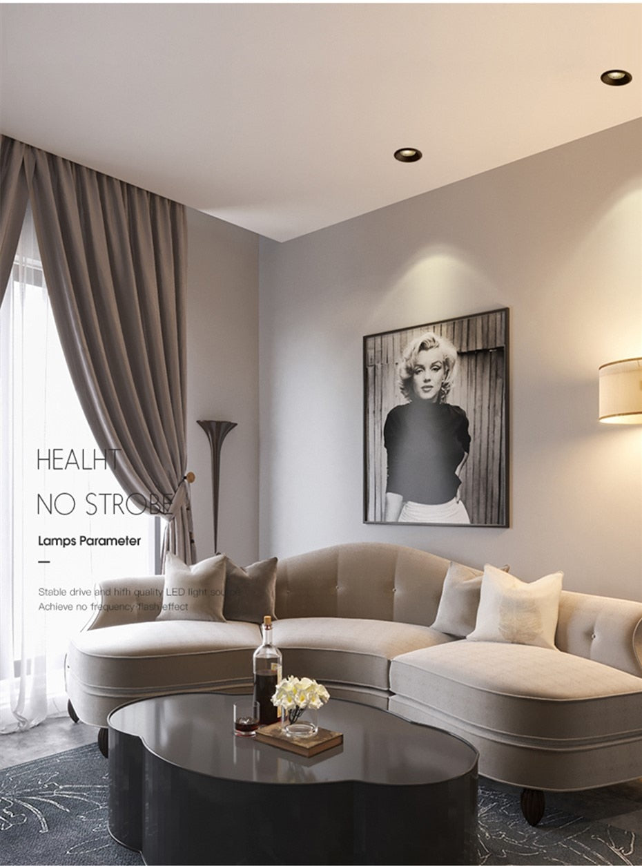 Dimmable Led Downlight Light 7W 12W 18W Anti-Glare COB Spot light AC220V 110V Honeycomb Recessed Lights Indoor Lightings