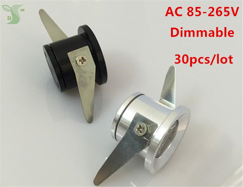 Dimmable 1w 50pcs/lot mini Ceiling downlight LED lamp Recessed Cabinet wall Bulb CE&Rohs for home living room illumination