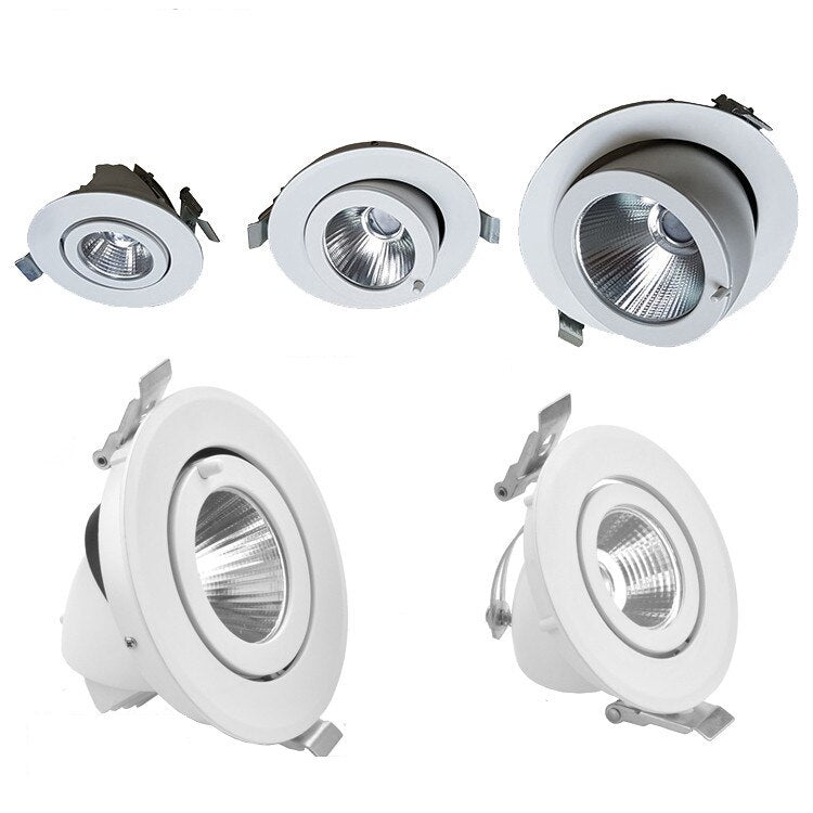 High Power Dimmable LED Downlight 10W 15W 20W 30W Adjustable 360 COB Ceiling Elephant Trunk Downlight AC85-265v Home Lighting