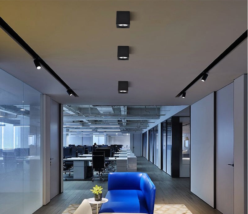 Square Dimmable COB LED Downlights 9W 15W 20W LED Ceiling Spot Lights 110-240V LED Ceiling Lamps Warm/Cold White Indoor Lighting