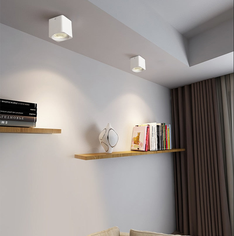 Square Dimmable COB LED Downlights 9W 15W 20W LED Ceiling Spot Lights 110-240V LED Ceiling Lamps Warm/Cold White Indoor Lighting