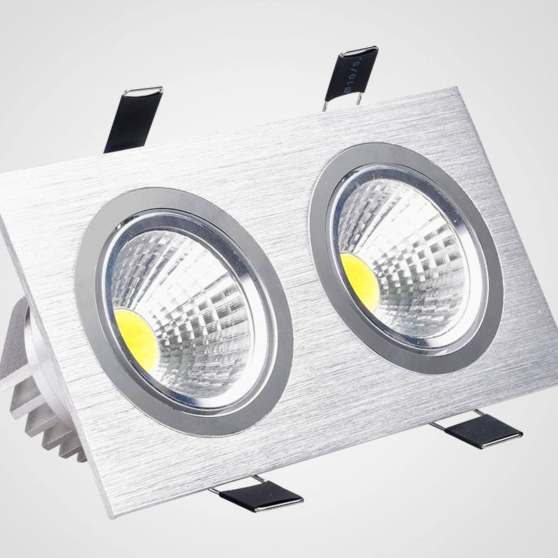 Double Square Dimmable Recessed COB LED Downlights AC85~265V LED Ceiling Spot Lights 14W 18W 24W LED Ceiling Lamps Indoor Lighting