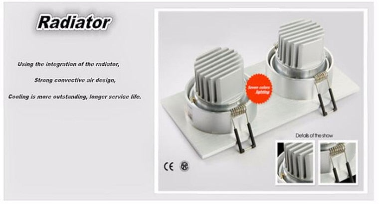 Double Square Dimmable Recessed COB LED Downlights AC85~265V LED Ceiling Spot Lights 14W 18W 24W LED Ceiling Lamps Indoor Lighting