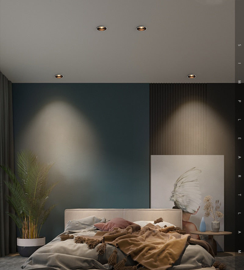 Recessed GU10/MR16 LED Downlight Mounted Frame Round Anti-Glare Lamp Holder Cut Hole 55/75mm Ceiling Spot Lights Fitting Fixture