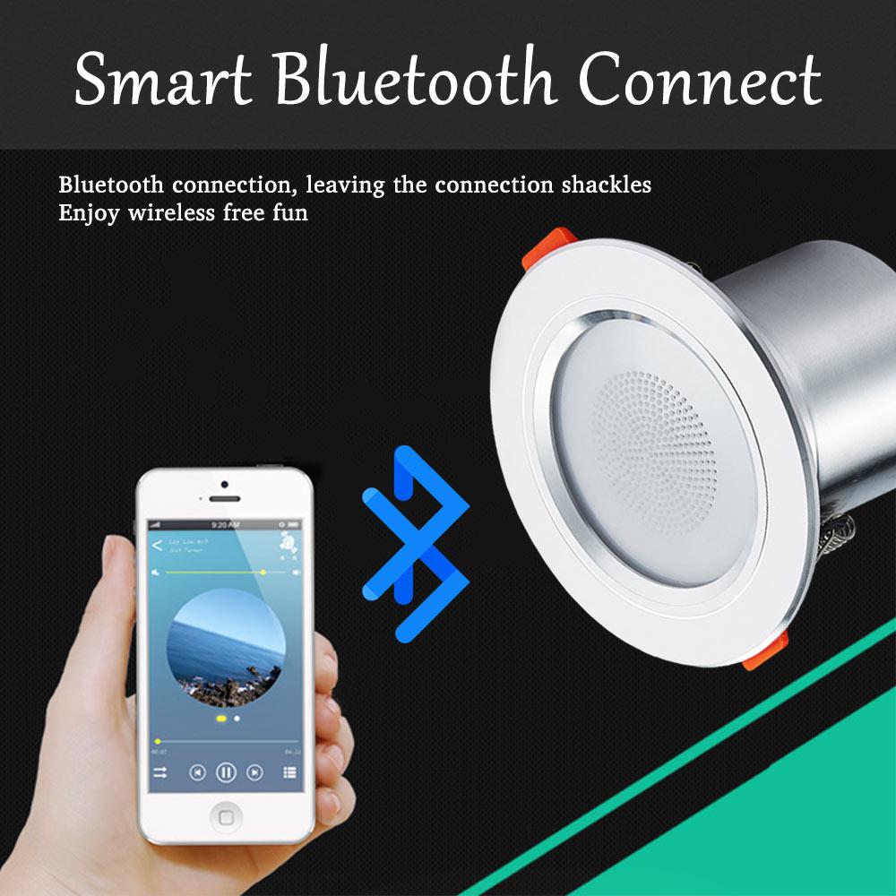 Remote Control Led Ceiling Round Downlight Bluetooth 4.0 Music App Smart Light Fixtures For Home Bases Kitchen Indoor Lighting