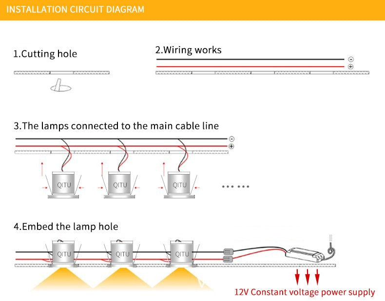 Ultra-thin spotlight LED small spotlight 12V mini downlight, used in the kitchen indoor ceiling living room cabinet built-in