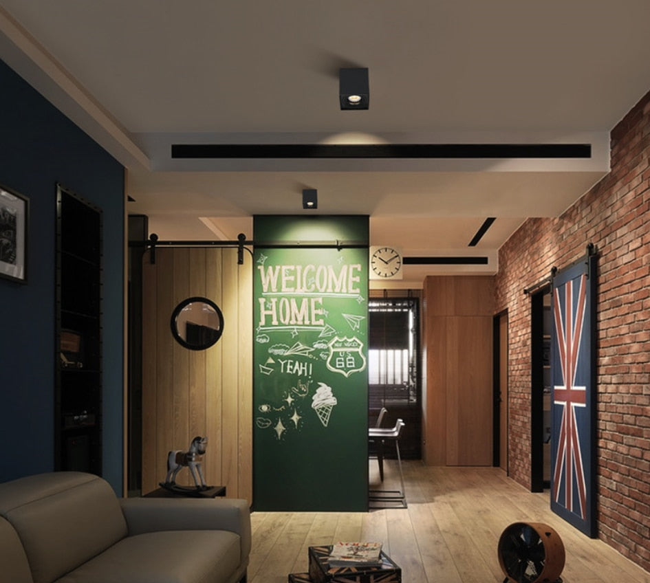 Square Surface Mounted LED Downlight with Replaceable GU10 LED Bulb 7W 10W LED Ceiling Spot Light AC85V-265V Indoor