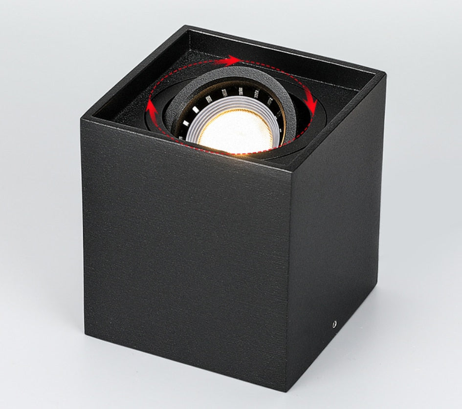 Square Surface Mounted LED Downlight with Replaceable GU10 LED Bulb 7W 10W LED Ceiling Spot Light AC85V-265V Indoor