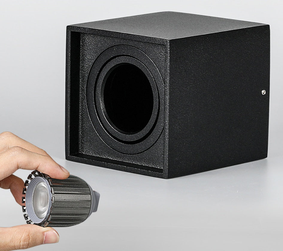 Square Surface Mounted LED Downlight with Replaceable GU10 LED Bulb 7W 10W LED Ceiling Spot Light AC85V-265V Indoor