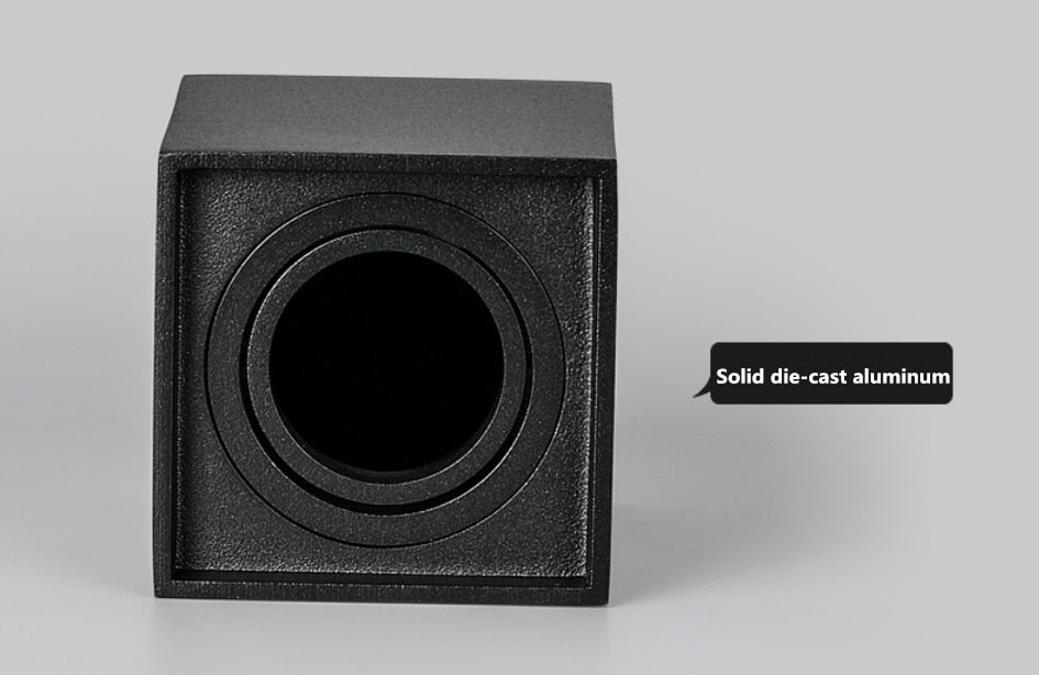 Square Surface Mounted LED Downlight with Replaceable GU10 LED Bulb 7W 10W LED Ceiling Spot Light AC85V-265V Indoor