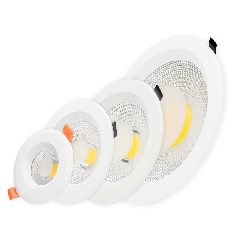 LED Downlight 7W 10W 15W 30W COB Lamp 220V 4pcs/lot Spotlight Recessed Round Panel Light Indoor Lighting Down Light with Driver