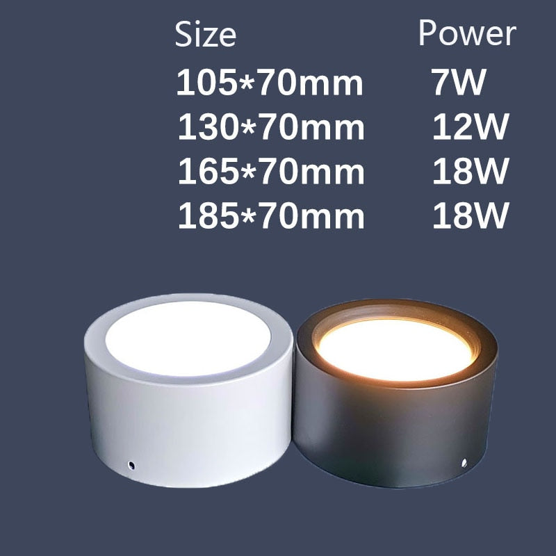 LED Downlight Lamp Surface Mounted Spotlight Led Circular Ceiling Lamp Living Room Bedroom Porch Aisle Lamp Mall