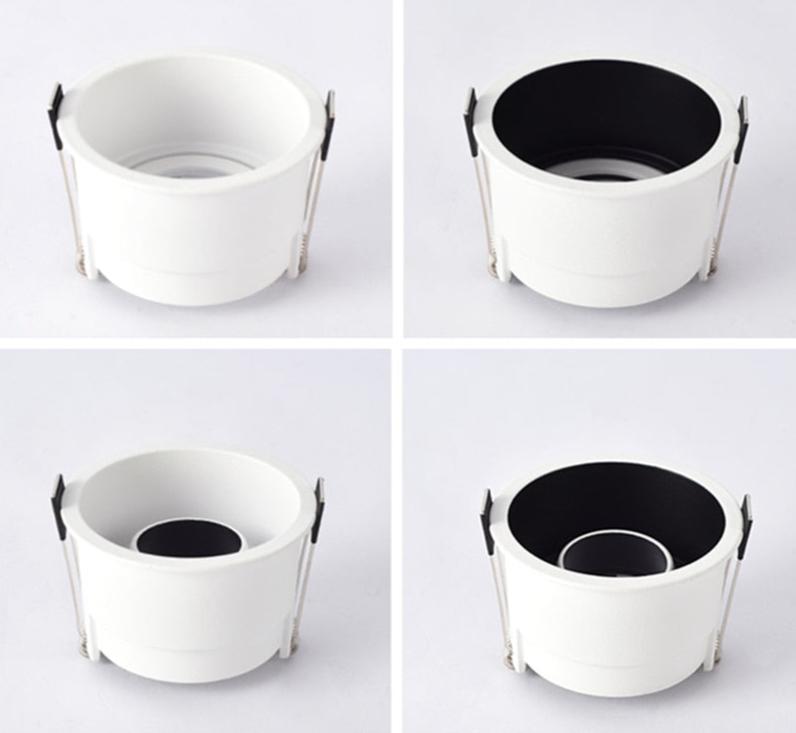 LED Downlights Fitting GU10 MR16 MR11 Base 55mm 75mm Cut Hole Ceiling Recessed Lamp Replaceable Bulb Aluminum Frame Spot Light