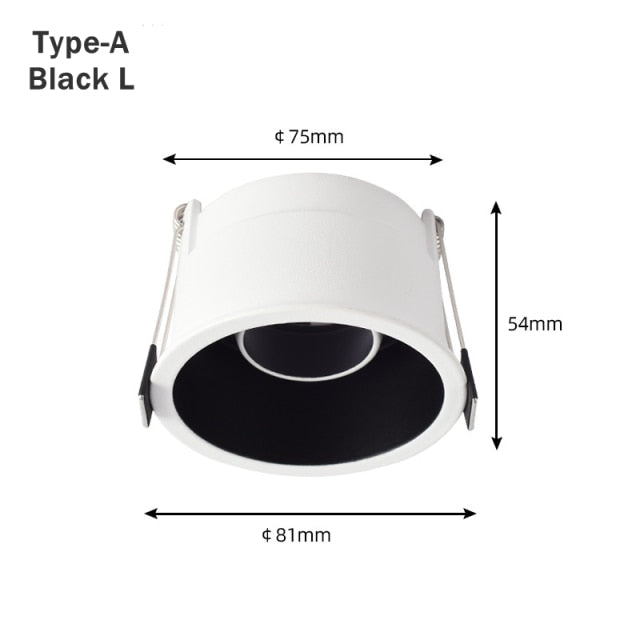 LED Downlights Fitting GU10 MR16 MR11 Base 55mm 75mm Cut Hole Ceiling Recessed Lamp Replaceable Bulb Aluminum Frame Spot Light