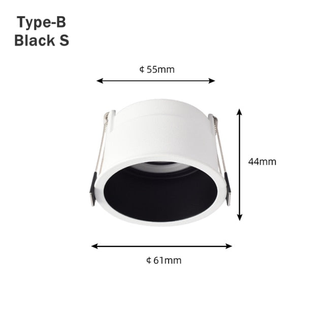 LED Downlights Fitting GU10 MR16 MR11 Base 55mm 75mm Cut Hole Ceiling Recessed Lamp Replaceable Bulb Aluminum Frame Spot Light