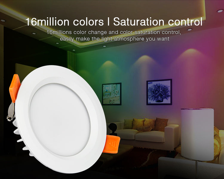 Miboxer Moistureproof&Waterproof IP54 6W 15W RGB+CCT LED Downlight 110V 220V Round Ceiling Panel lamp 2.4G Remote APP Control