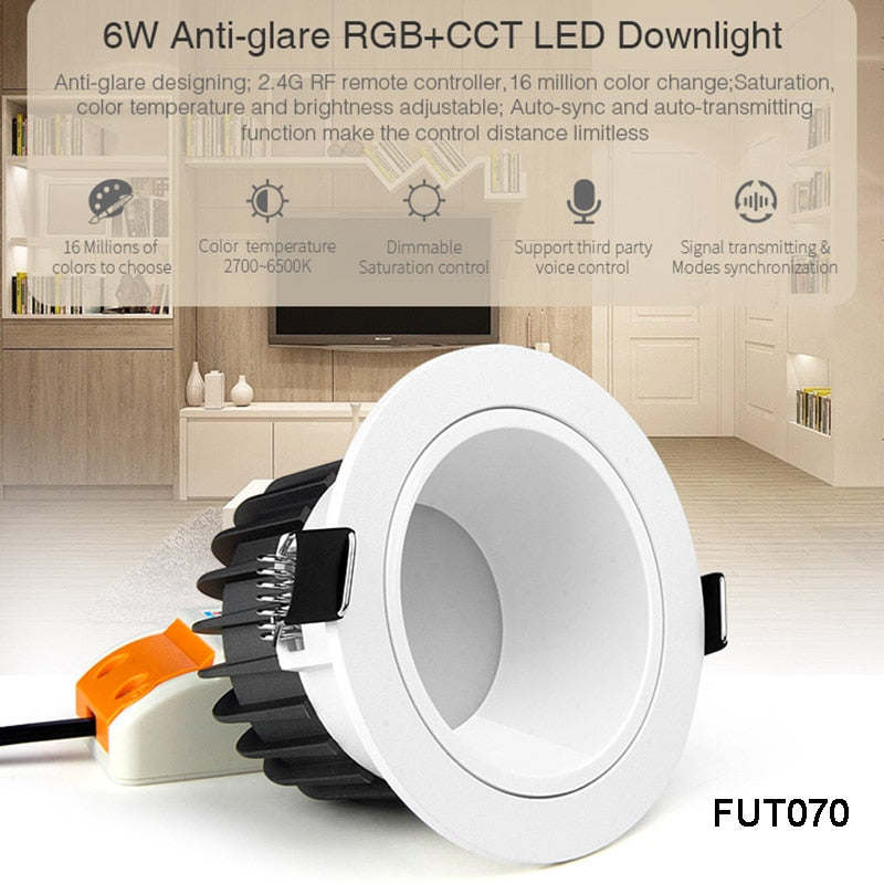 Miboxer 6W 12W 18W RGB+CCT Anti-glare LED Downlight AC110 220V Dimmable LED Ceiling light Smart Indoor lamp 2.4G Remote Control
