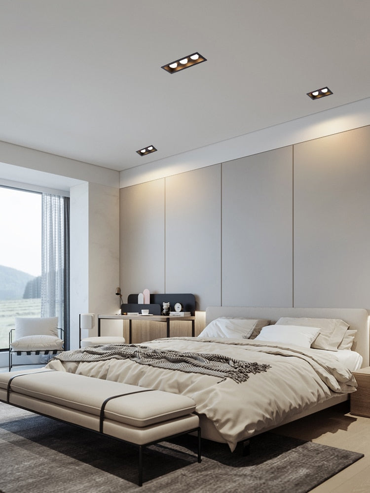 BRGT LED Downlight Recessed Anti Glare Spot Lights Aluminum White 6W 12W Ceiling Lamp 110V 220V For Kitchen Home Indoor Lighting