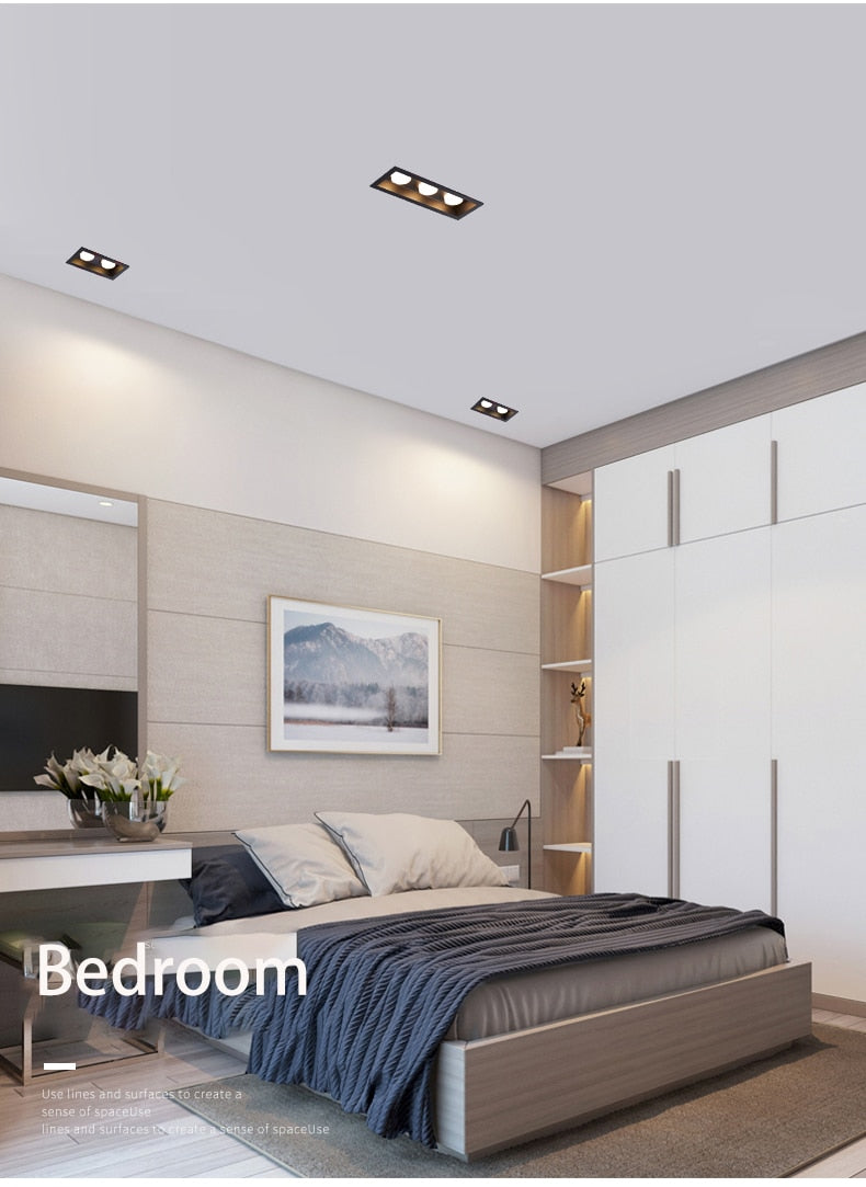 BRGT LED Downlight Recessed Anti Glare Spot Lights Aluminum White 6W 12W Ceiling Lamp 110V 220V For Kitchen Home Indoor Lighting