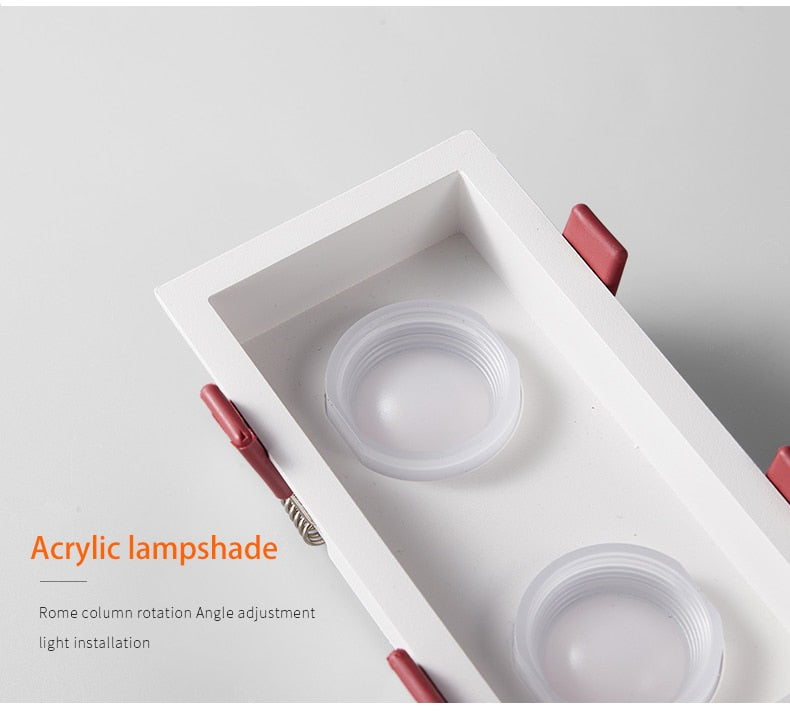 BRGT LED Downlight Recessed Anti Glare Spot Lights Aluminum White 6W 12W Ceiling Lamp 110V 220V For Kitchen Home Indoor Lighting