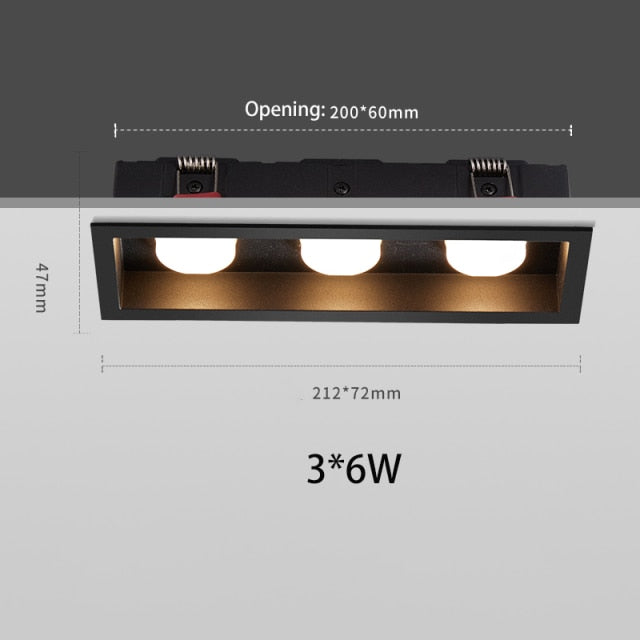 BRGT LED Downlight Recessed Anti Glare Spot Lights Aluminum White 6W 12W Ceiling Lamp 110V 220V For Kitchen Home Indoor Lighting