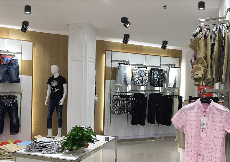 Dimmable COB LED Downlights Adjustable Surface Mounted LED Ceiling Lamp Downlight Foldable 360 Degree Rotatable Spot light